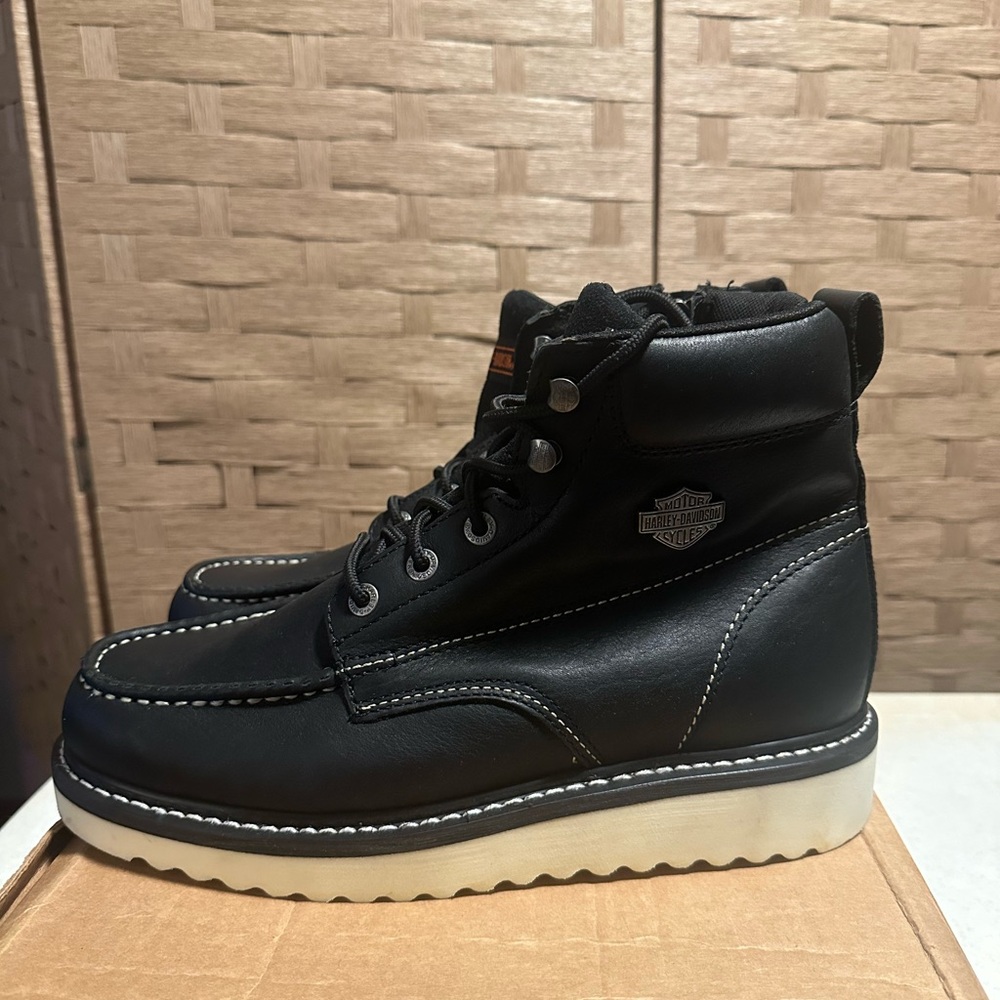 Harley-Davidson Men's Beau 6-Inch Black  Inside Zip D93135 Size 10.5 - Picture 4 of 8